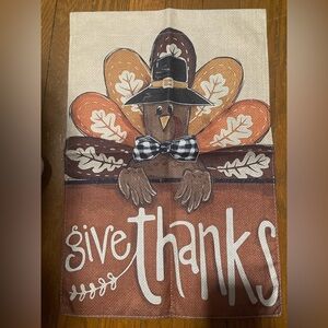 Garden Flag Autumn Fall Thanksgiving 12" x 18" NWOT